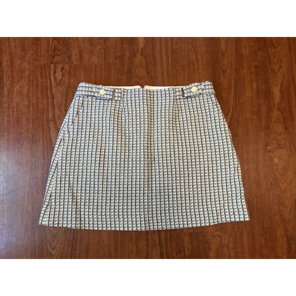 Club Monaco Womens 2 Green Jupe Mini Tweed Plaid Skirt Preppy Academia Clueless